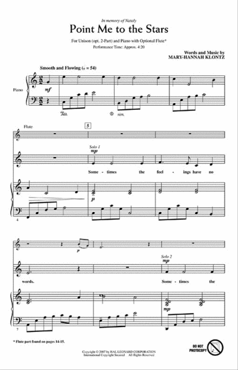 Point Me to the Stars Point Me to the Stars Unison Choir scores gallery preview page 2