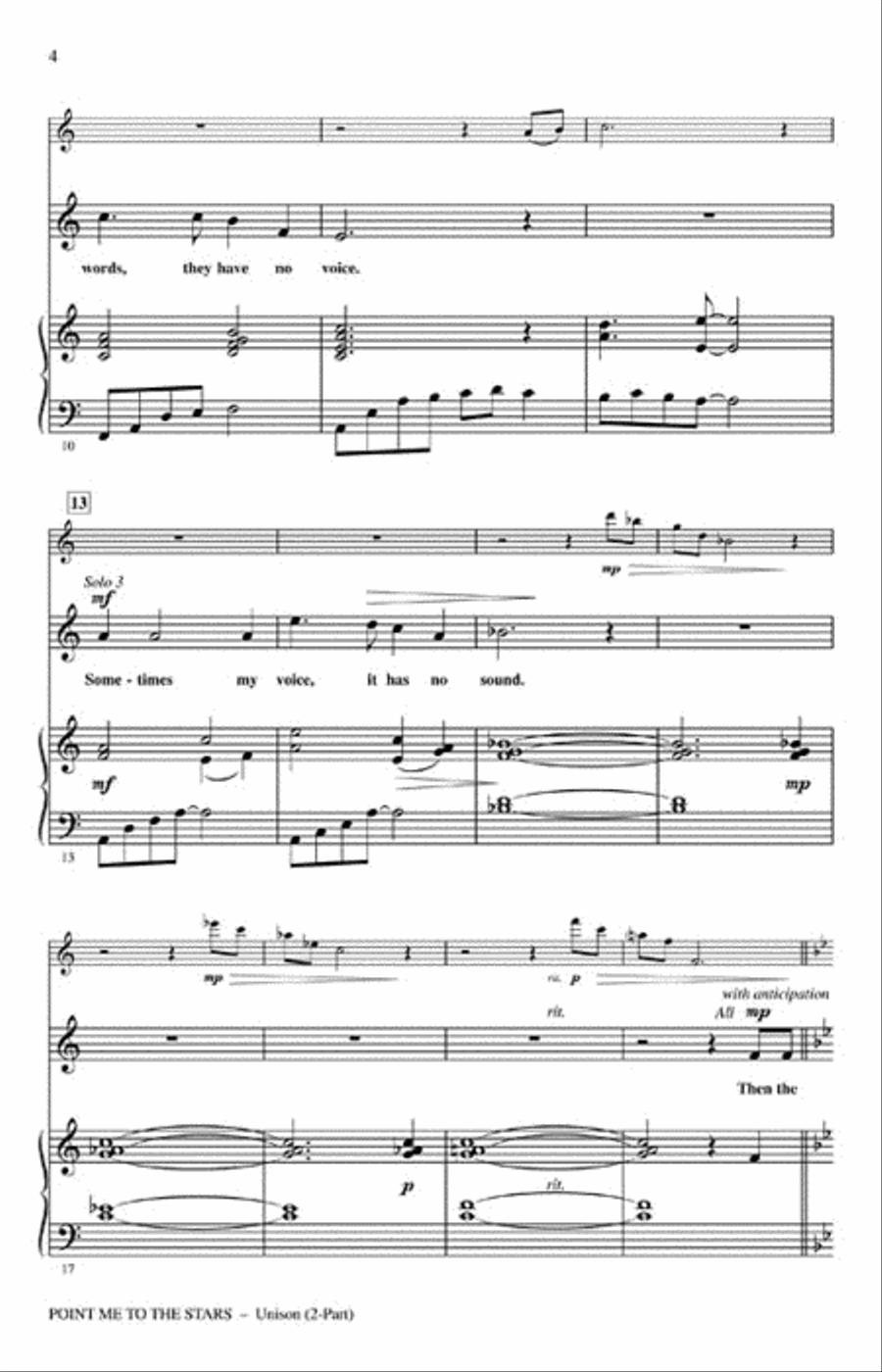 Point Me to the Stars Point Me to the Stars Unison Choir scores gallery preview page 3