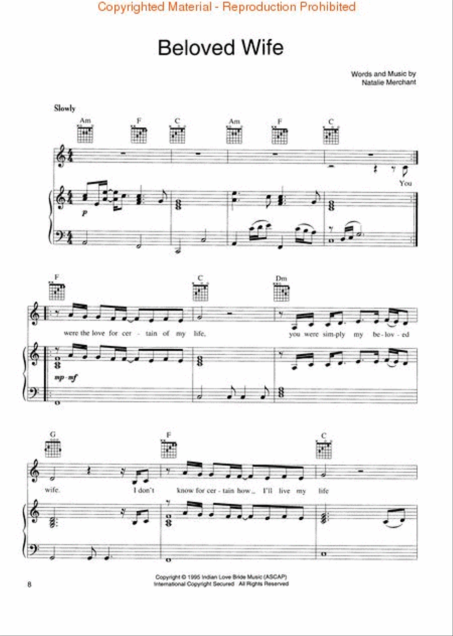 Natalie Merchant – Collected Songs, 1985-2005 Piano, Vocal, Guitar scores gallery preview page 2