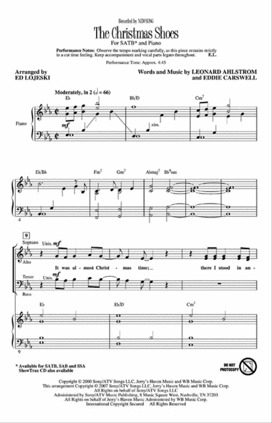 The Christmas Shoes The Christmas Shoes 4-Part scores gallery preview page 2