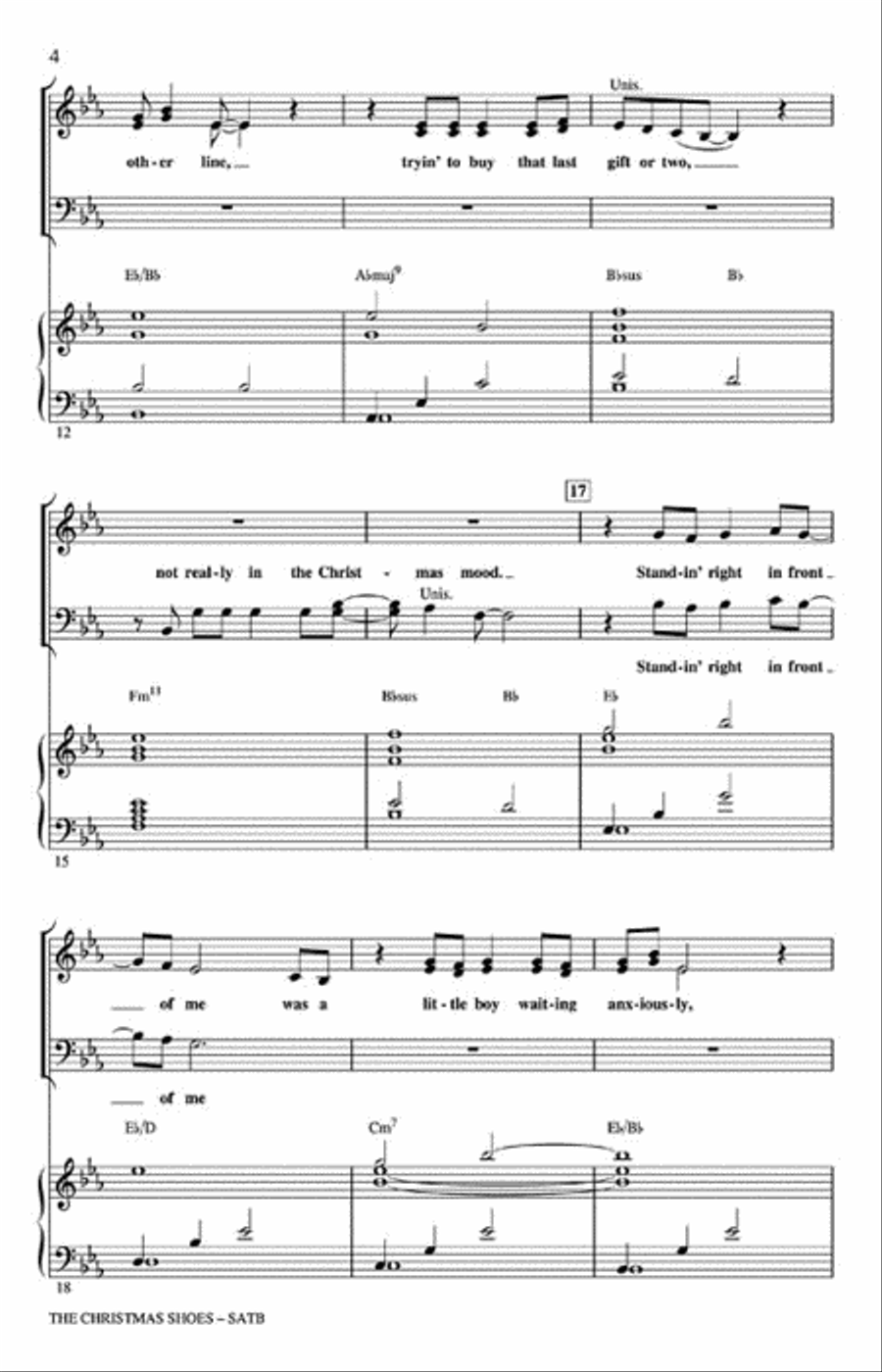 The Christmas Shoes The Christmas Shoes 4-Part scores gallery preview page 3