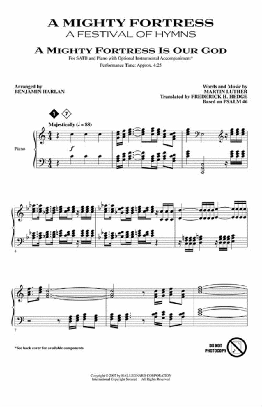 A Mighty Fortress – A Festival of Hymns 4-Part scores gallery preview page 2
