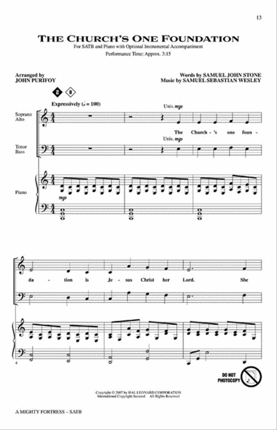 A Mighty Fortress – A Festival of Hymns 4-Part scores gallery preview page 3