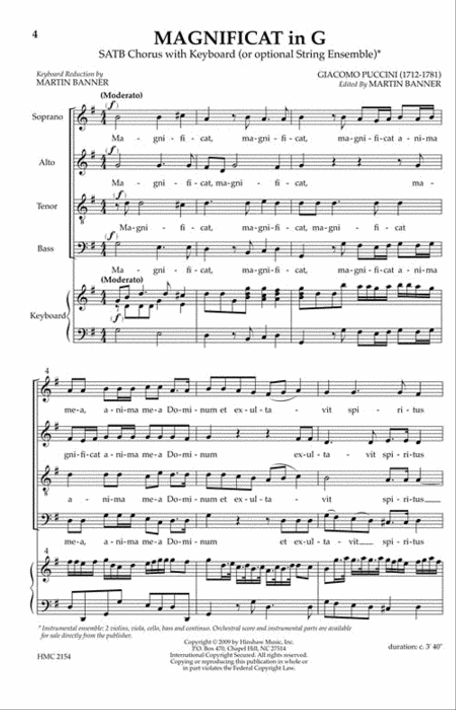 Magnificat in G 4-Part scores gallery preview page 2