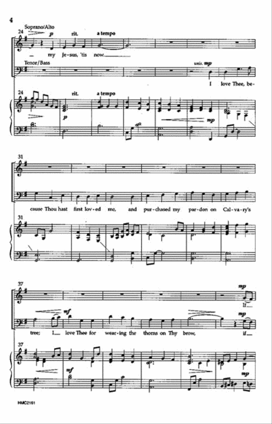 My Jesus, I Love Thee My Jesus, I Love Thee 4-Part scores gallery preview page 3
