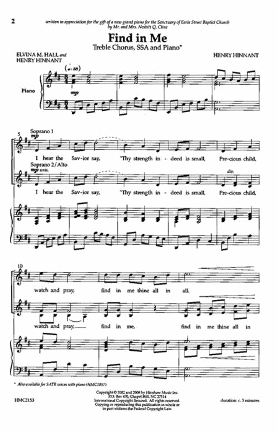 Find in Me Find in Me SSA scores gallery preview page 2