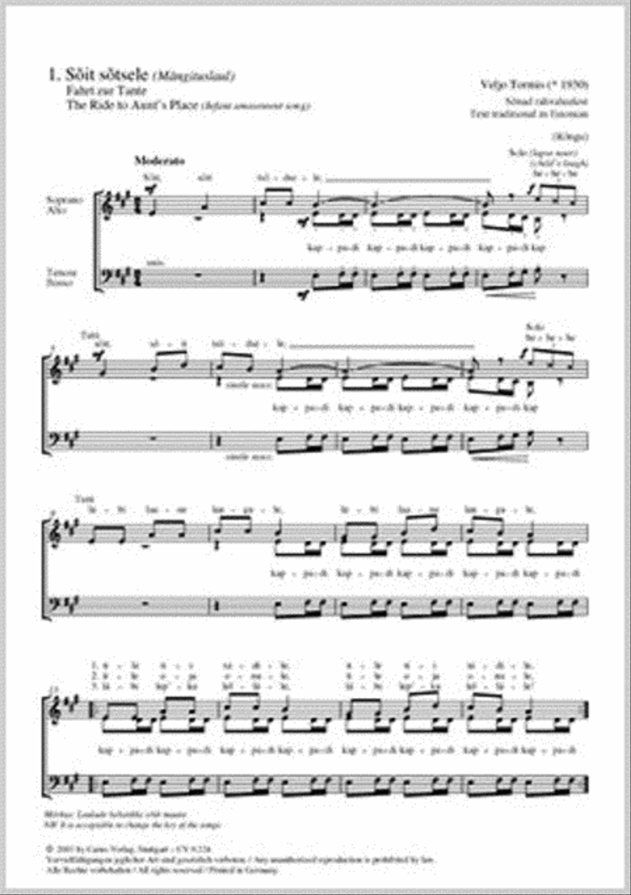 Tormis, Sechs estnische Kinderlieder Choir scores gallery preview page 1
