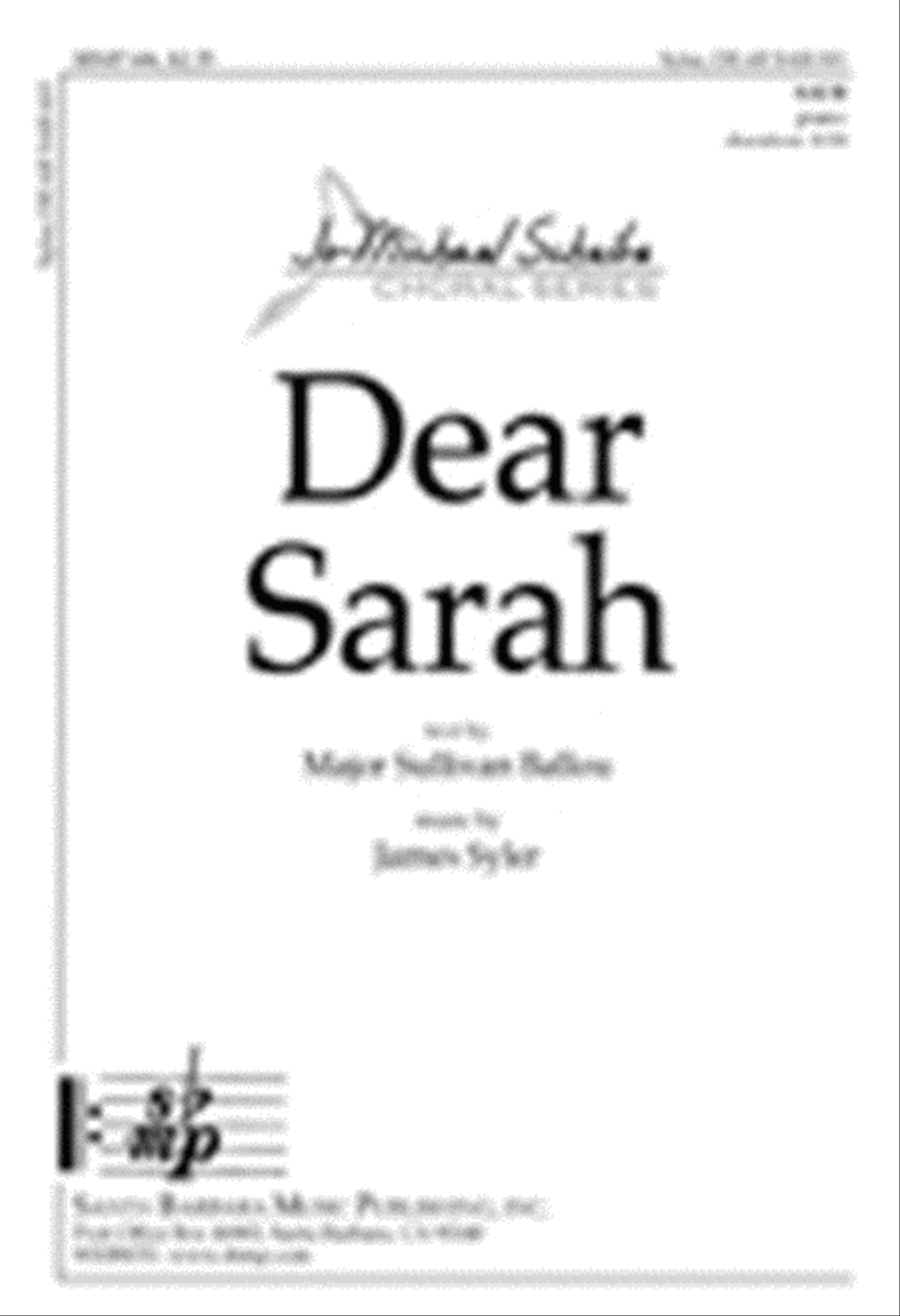 Dear Sarah - SATB Octavo Dear Sarah - SATB Octavo 4-Part scores gallery preview page 1