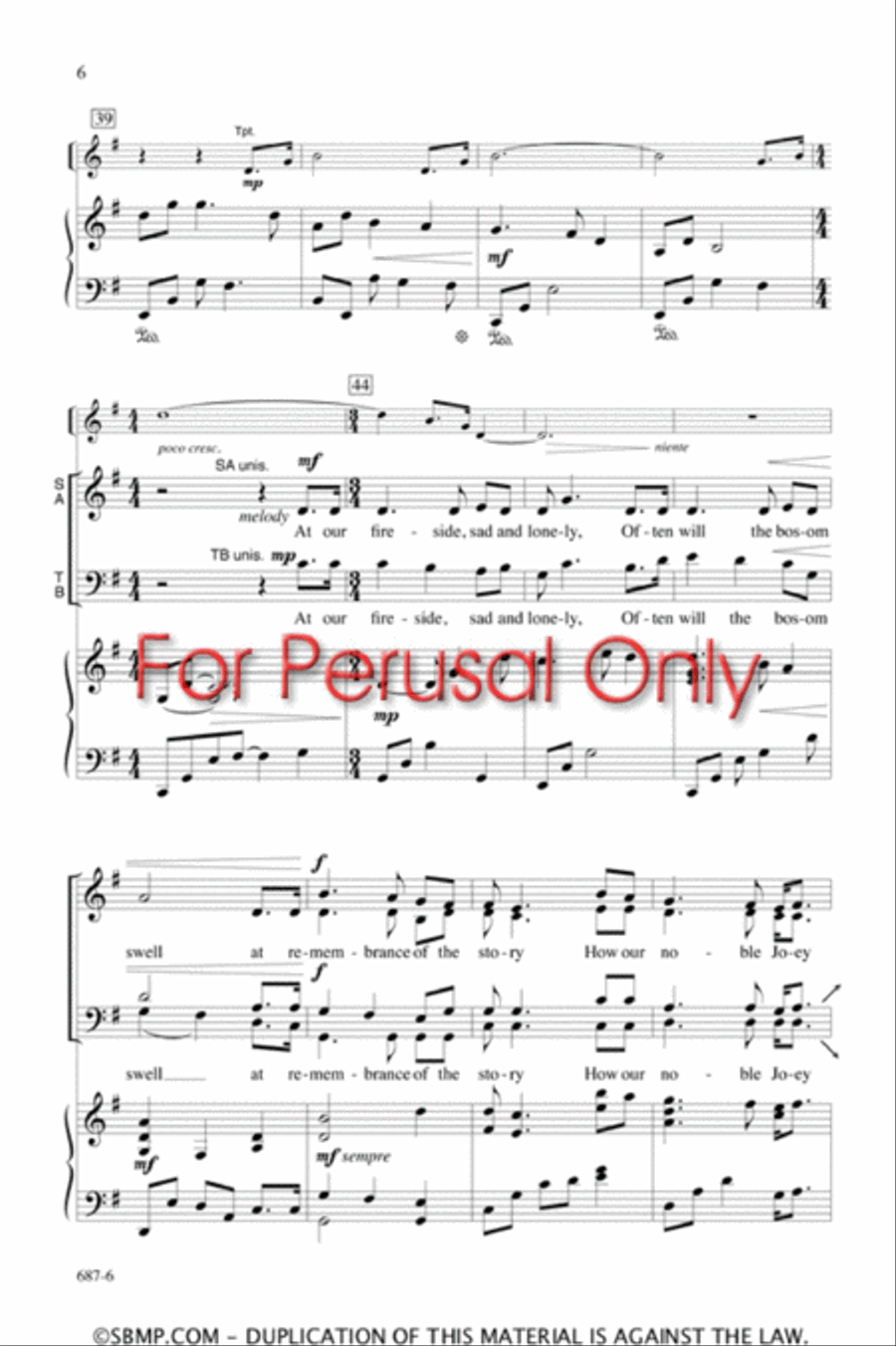 The Vacant Chair - SATB divisi Octavo Divisi scores gallery preview page 5