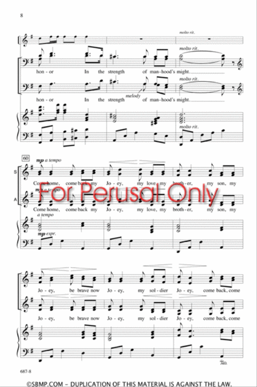 The Vacant Chair - SATB divisi Octavo Divisi scores gallery preview page 7