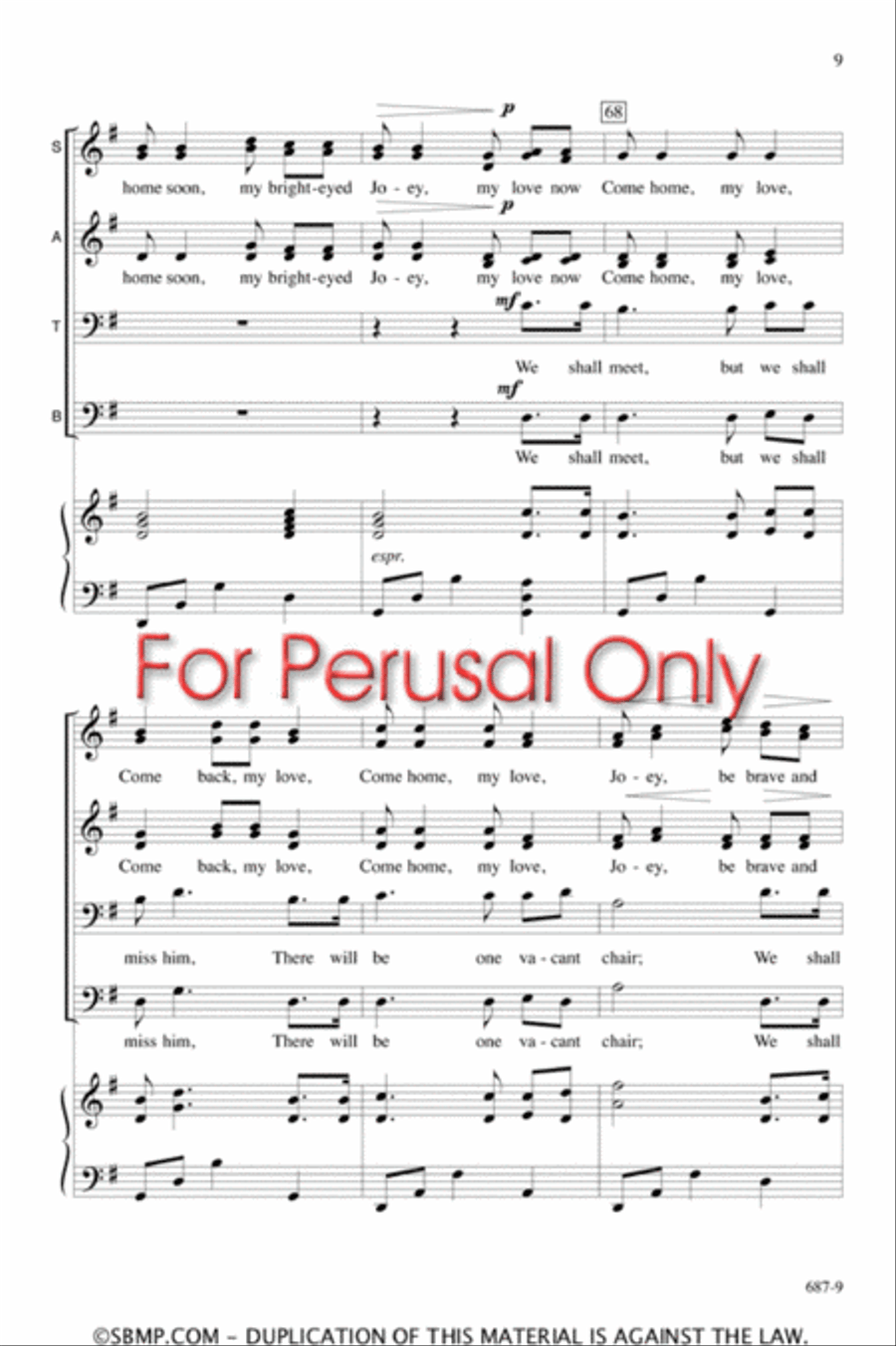 The Vacant Chair - SATB divisi Octavo Divisi scores gallery preview page 8