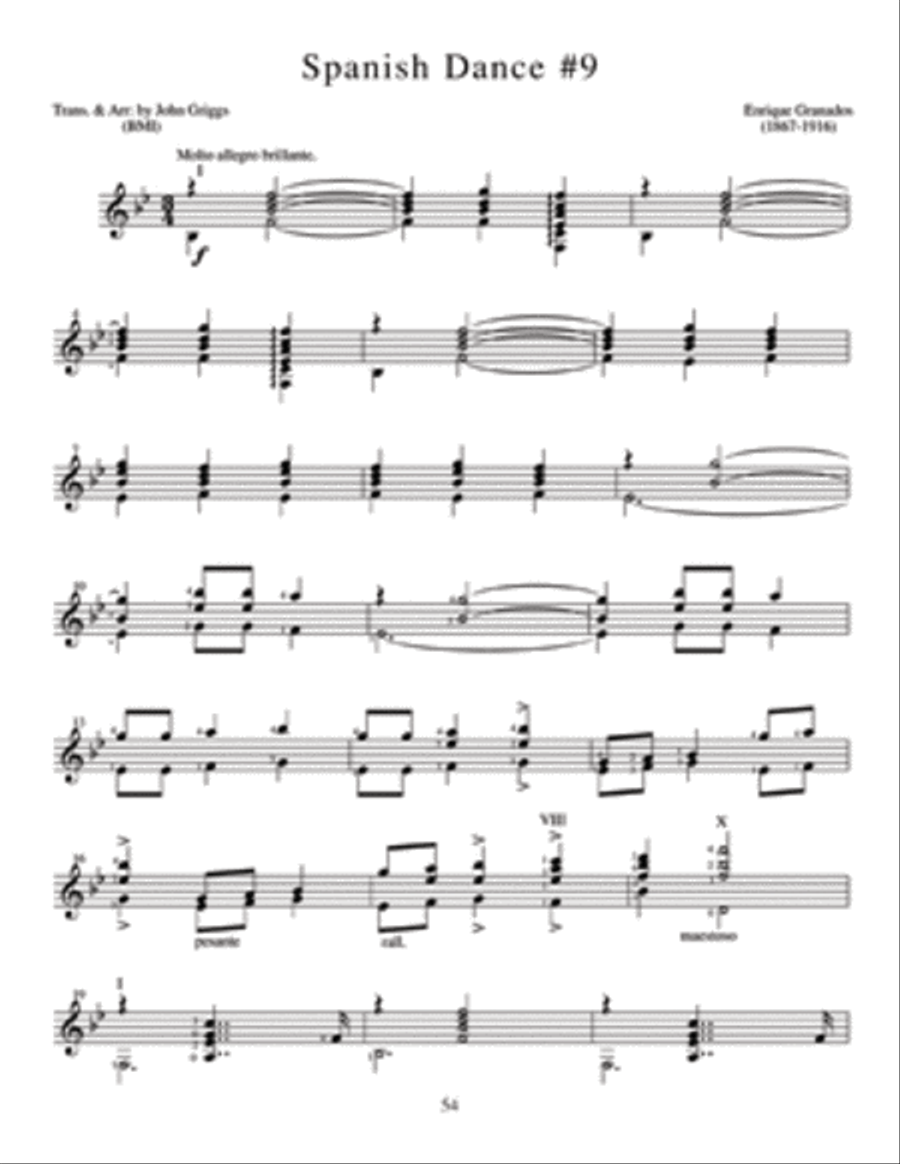 12 Spanish Dances by Granados Acoustic Guitar scores gallery preview page 3