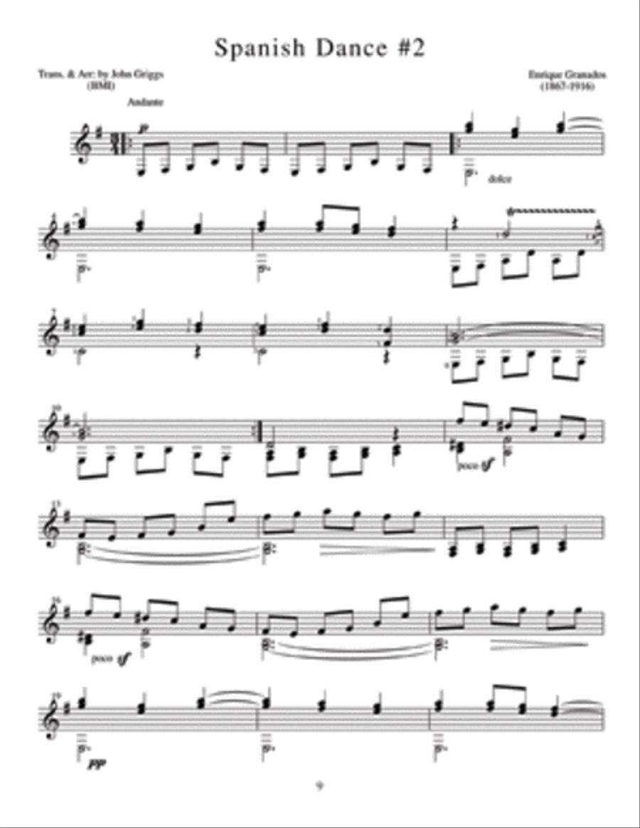 12 Spanish Dances by Granados Acoustic Guitar scores gallery preview page 5