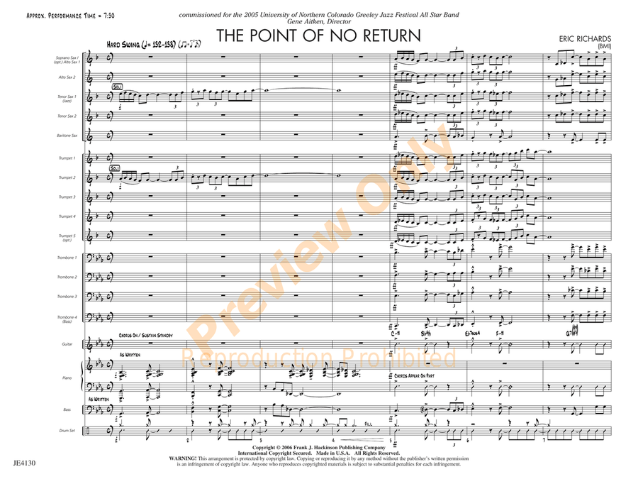 The Point of No Return The Point of No Return Jazz Ensemble scores gallery preview page 5