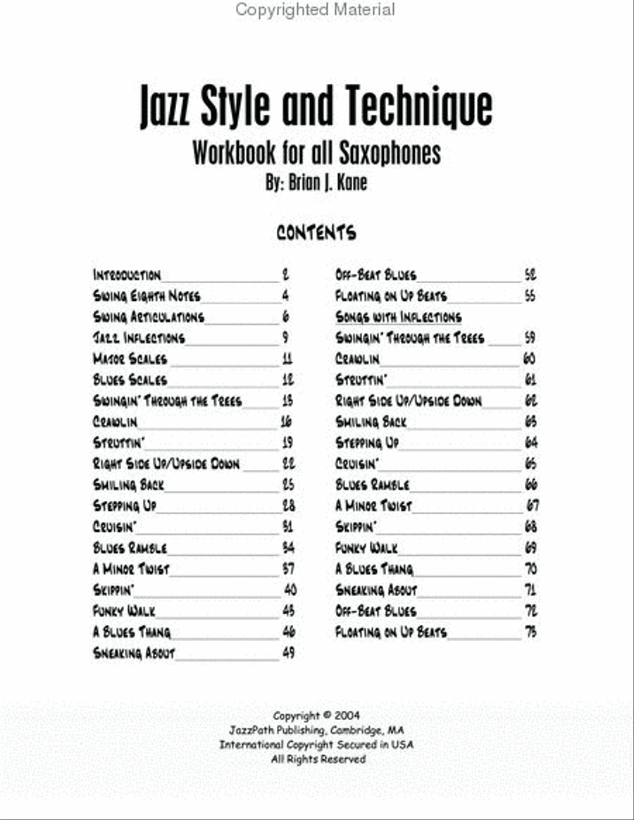 Jazz Style and Technique for Saxophone Saxophone scores gallery preview page 2