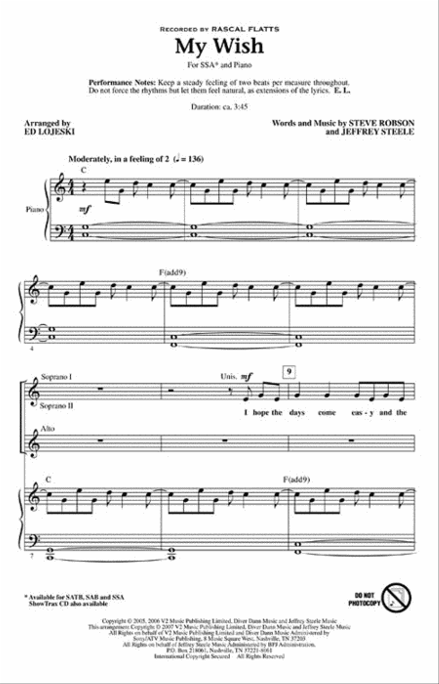 My Wish My Wish SSA scores gallery preview page 2