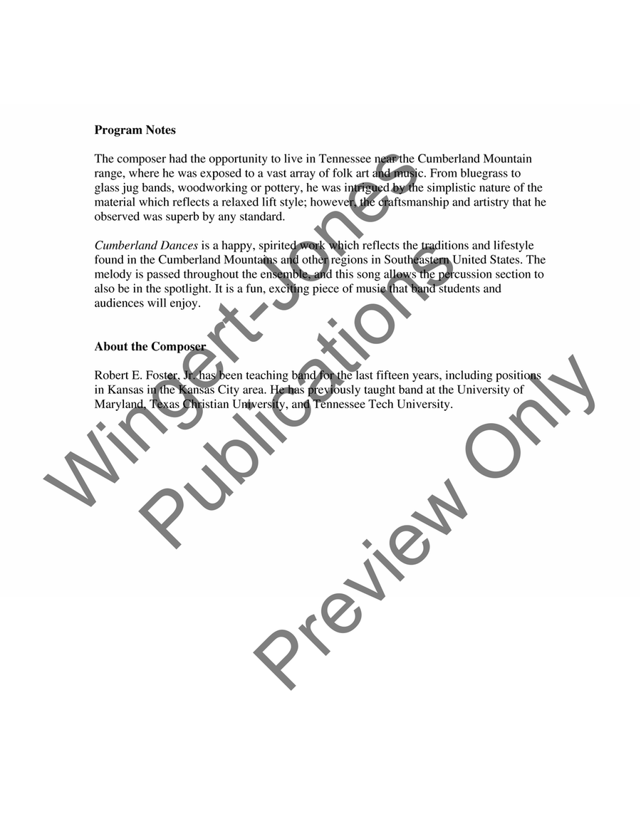 Cumberland Dances Cumberland Dances Concert Band scores gallery preview page 3