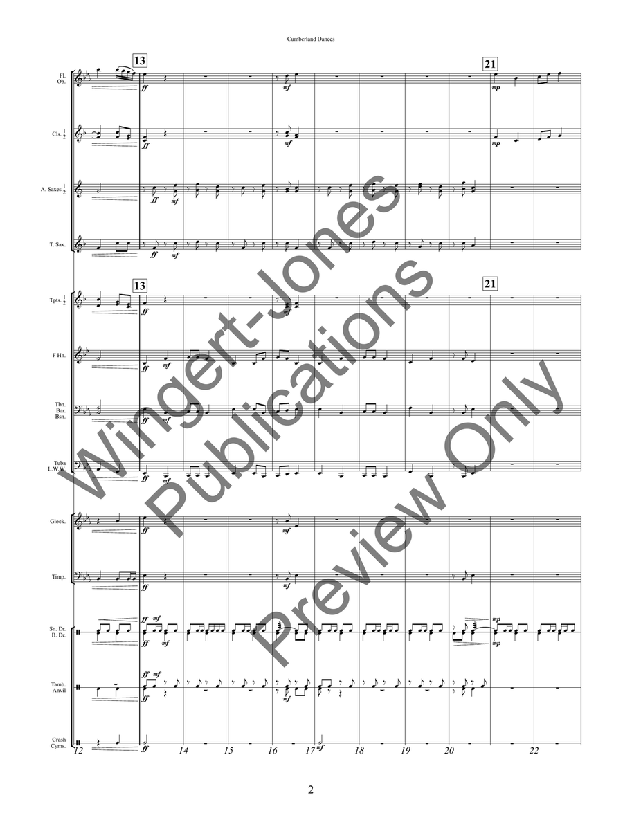 Cumberland Dances Cumberland Dances Concert Band scores gallery preview page 6