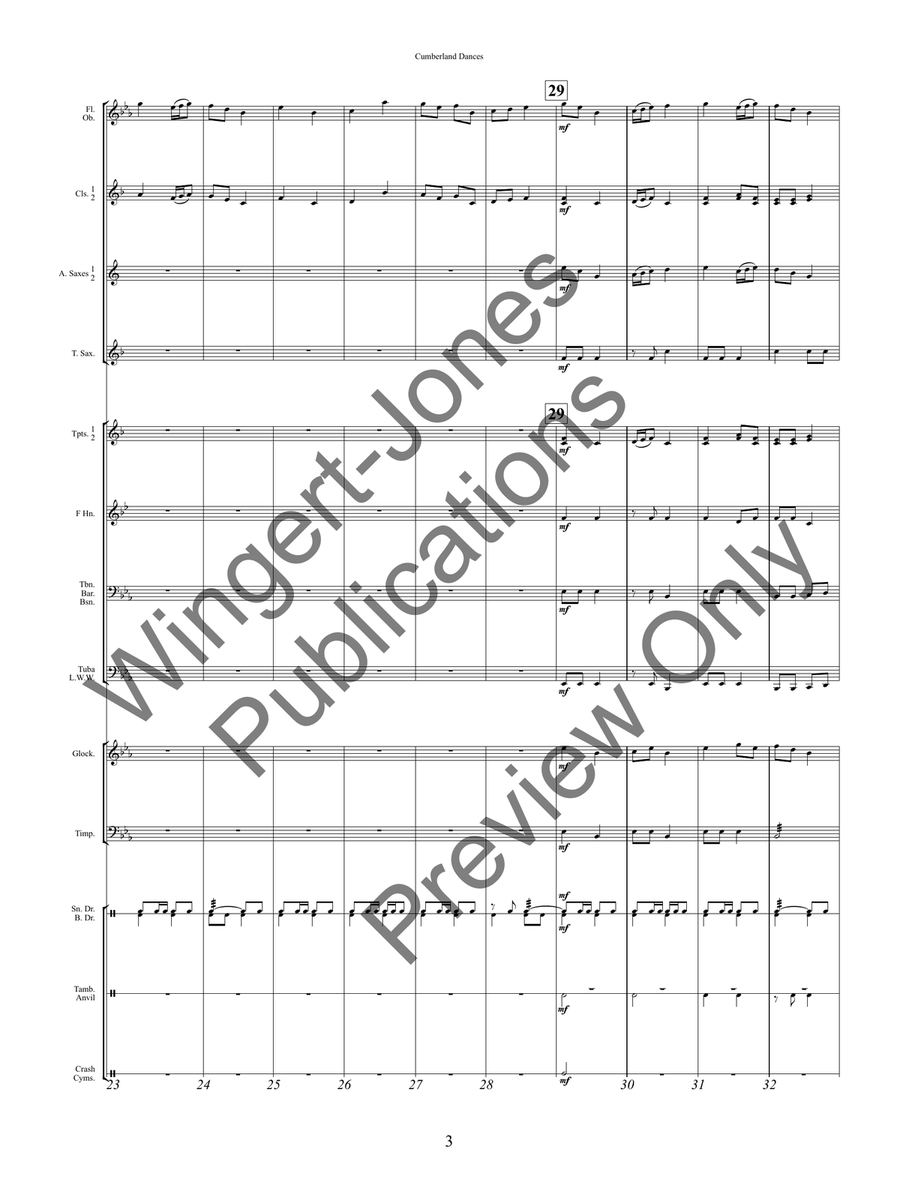 Cumberland Dances Cumberland Dances Concert Band scores gallery preview page 7