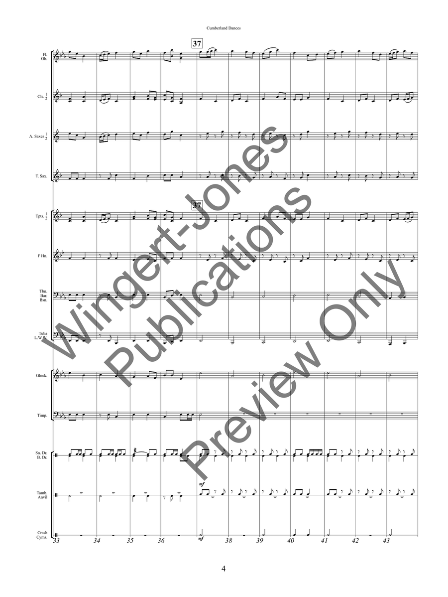 Cumberland Dances Cumberland Dances Concert Band scores gallery preview page 8