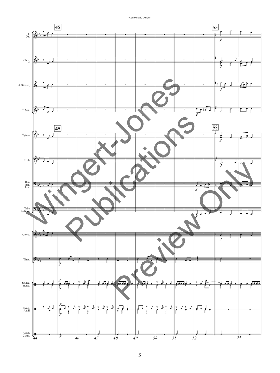 Cumberland Dances Cumberland Dances Concert Band scores gallery preview page 9