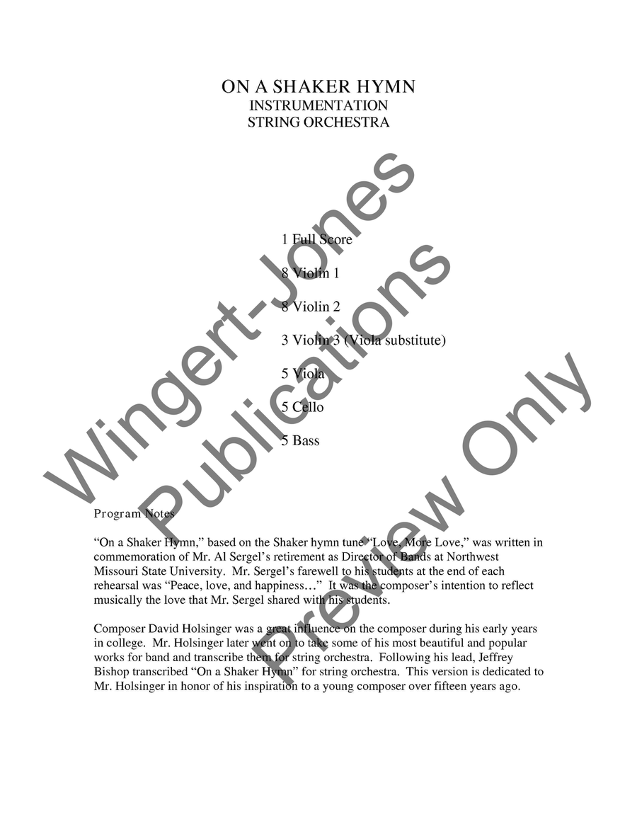 On a Shaker Hymn (Score) On a Shaker Hymn (Score) String Orchestra scores gallery preview page 3