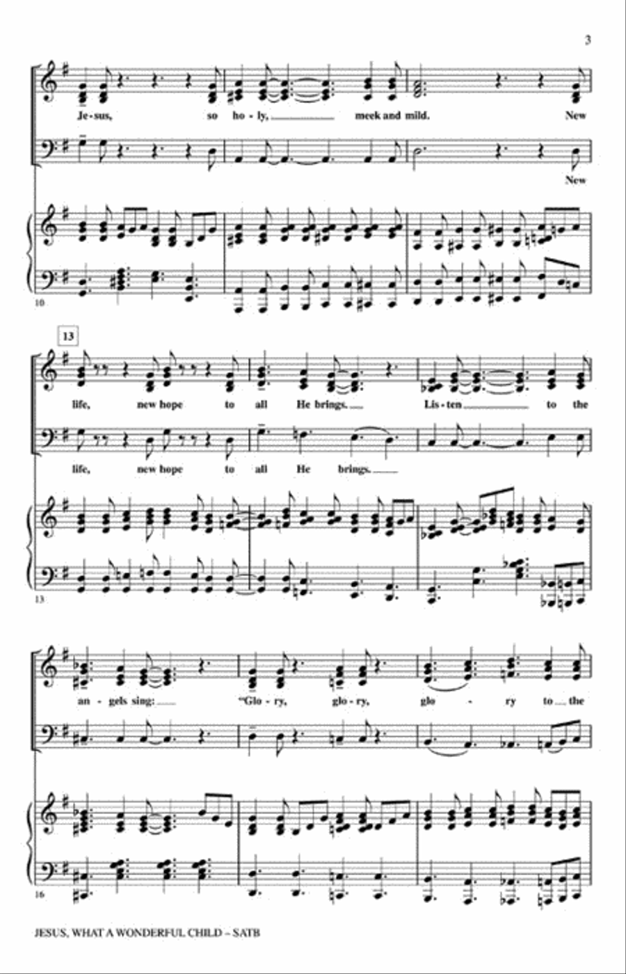 Jesus, What a Wonderful Child Choir scores gallery preview page 3