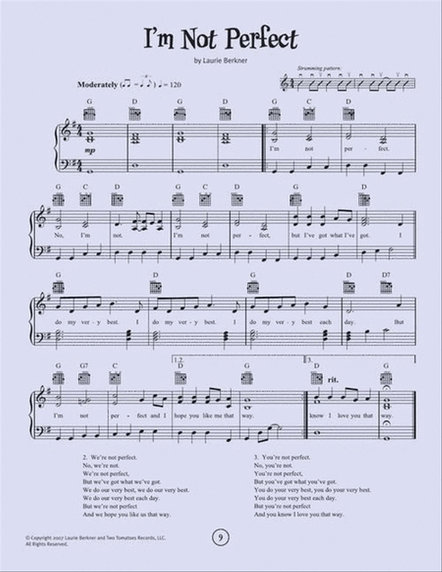 The Laurie Berkner Songbook Piano, Vocal, Guitar scores gallery preview page 7