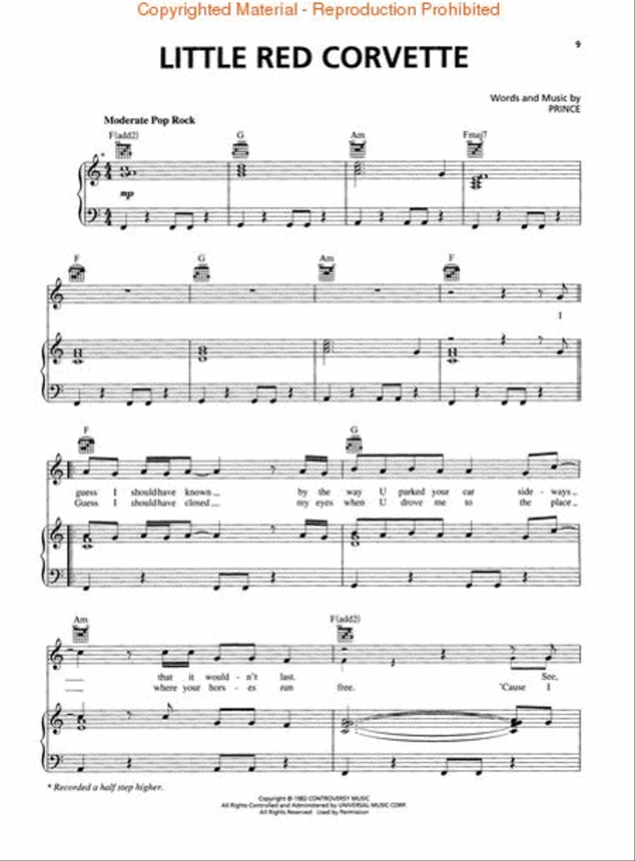 Prince – 1999 Prince – 1999 Piano, Vocal, Guitar scores gallery preview page 3