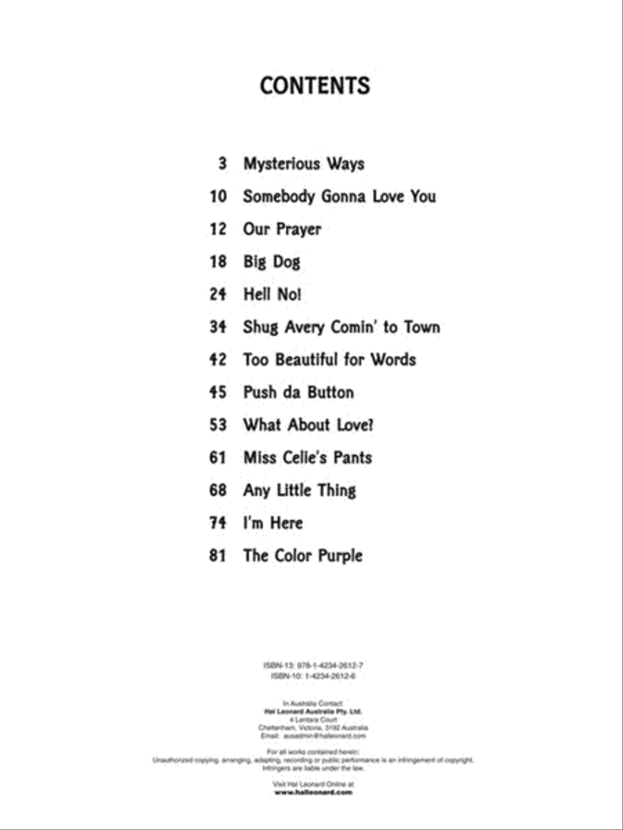 The Color Purple Piano, Vocal, Guitar scores gallery preview page 2