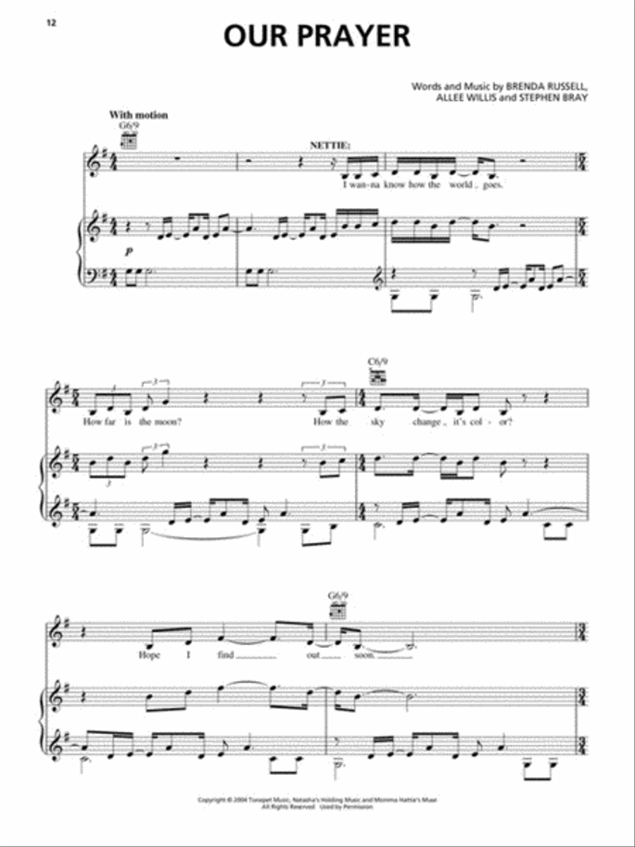 The Color Purple Piano, Vocal, Guitar scores gallery preview page 5