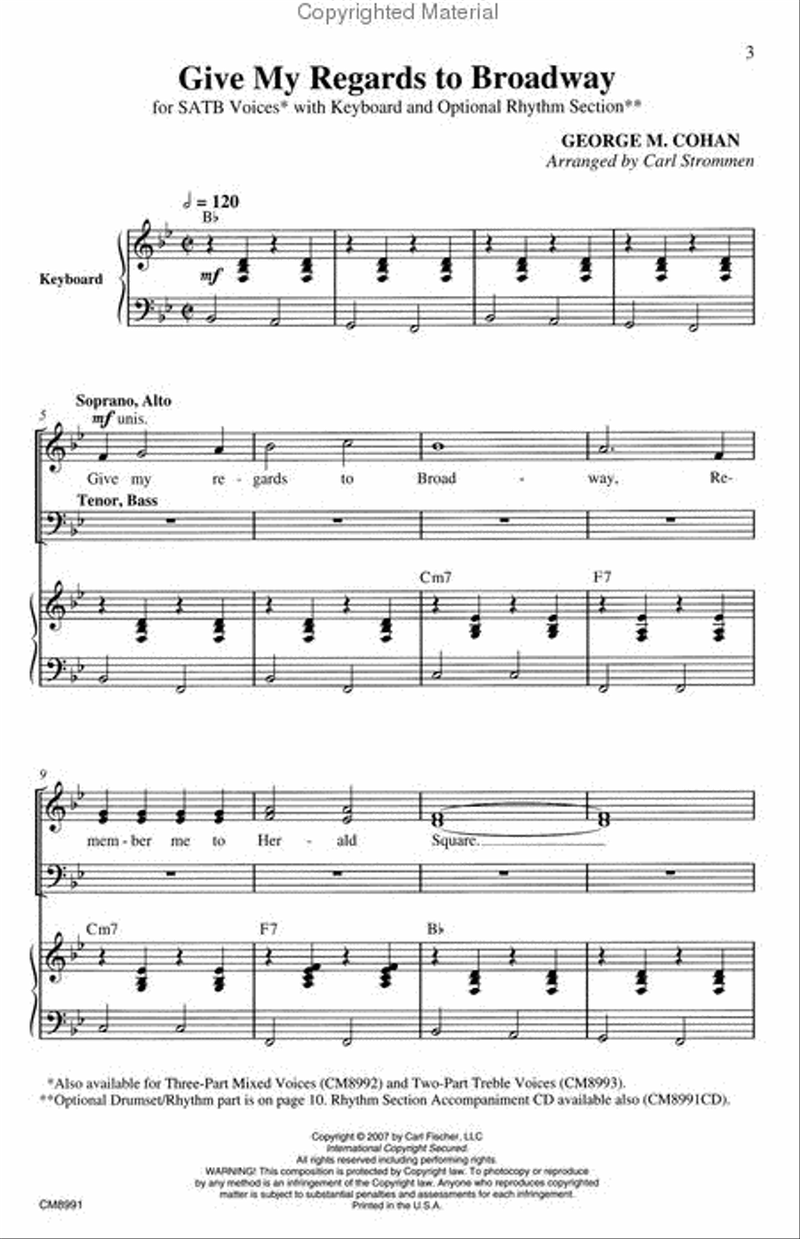 Give My Regards To Broadway 4-Part scores gallery preview page 2