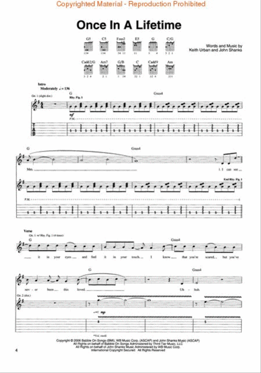 Keith Urban – Love, Pain & The Whole Crazy Thing Electric Guitar scores gallery preview page 2