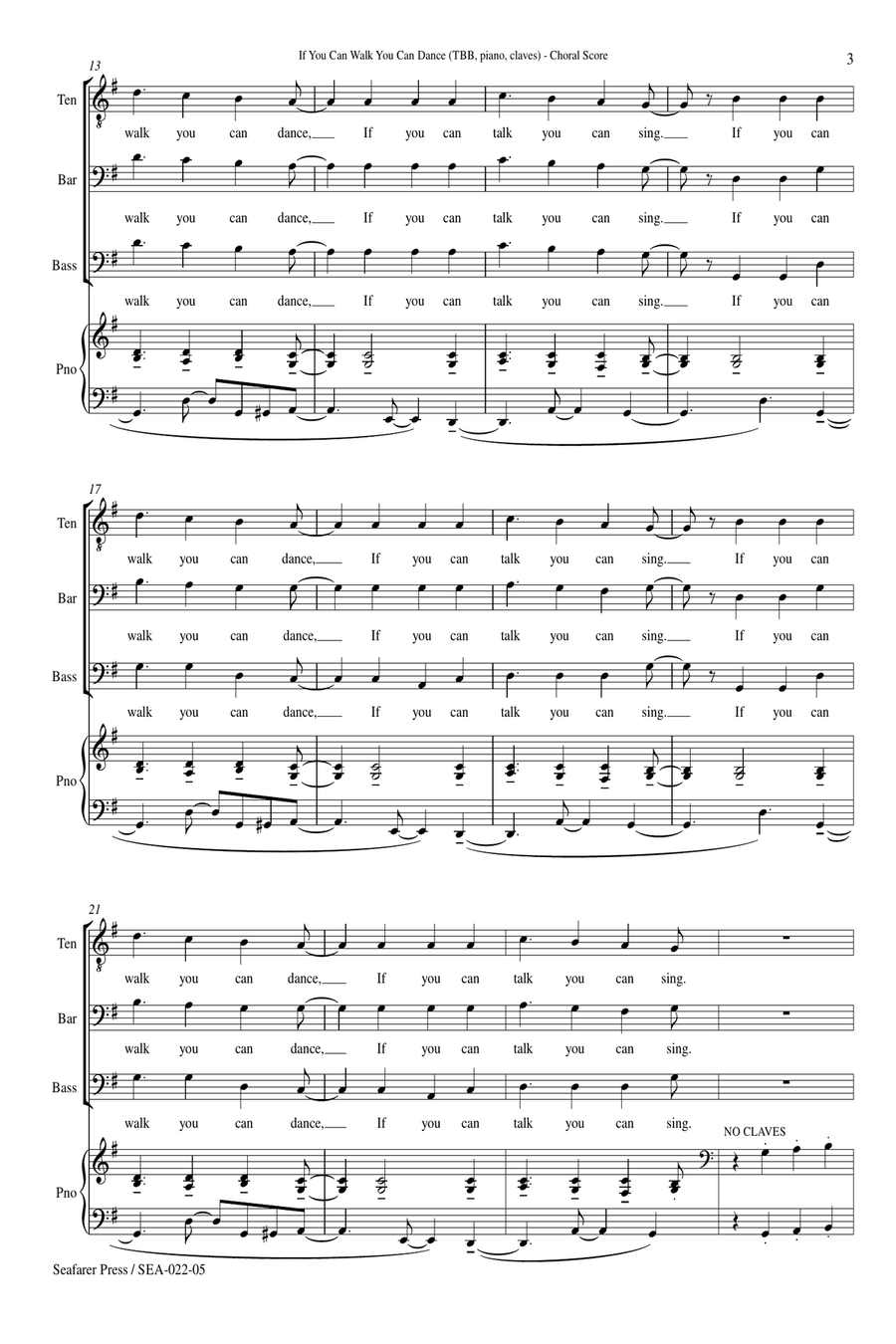 If You Can Walk You Can Dance If You Can Walk You Can Dance 3-Part scores gallery preview page 4