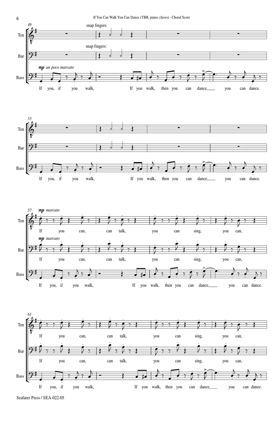 If You Can Walk You Can Dance If You Can Walk You Can Dance 3-Part scores gallery preview page 7