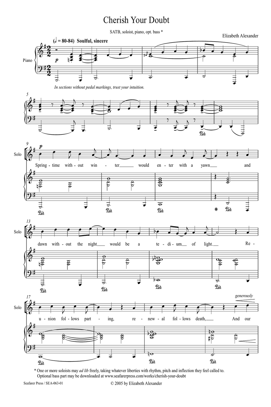 Cherish Your Doubt 4-Part scores gallery preview page 4