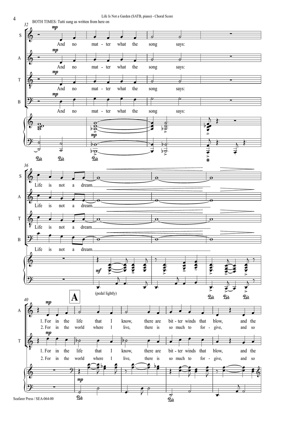 Life is not a Garden 4-Part scores gallery preview page 7