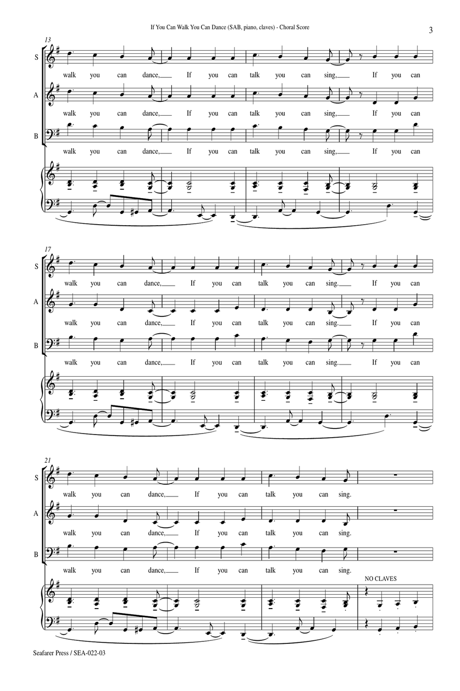 If You Can Walk You Can Dance If You Can Walk You Can Dance 3-Part scores gallery preview page 4