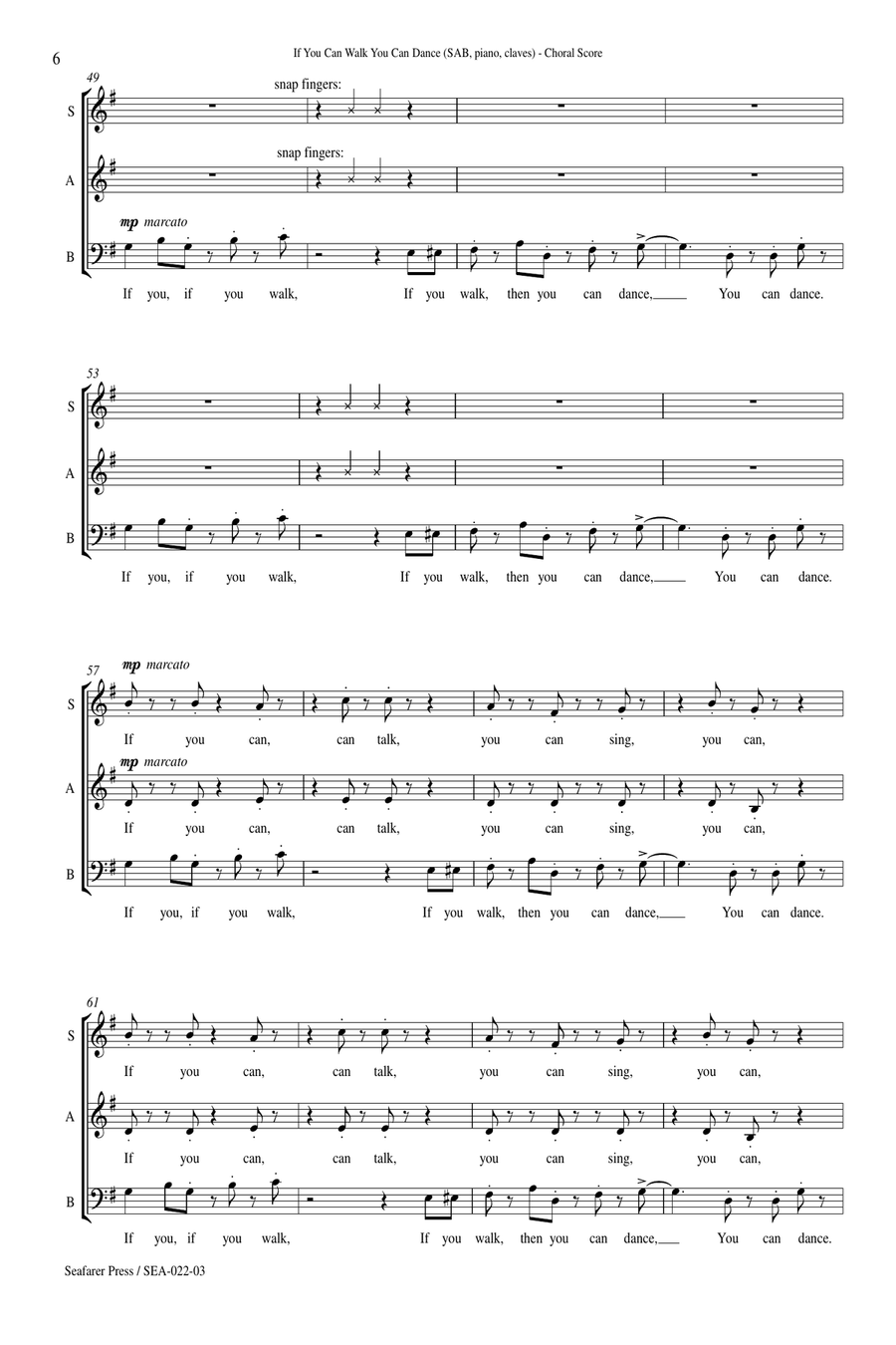If You Can Walk You Can Dance If You Can Walk You Can Dance 3-Part scores gallery preview page 7