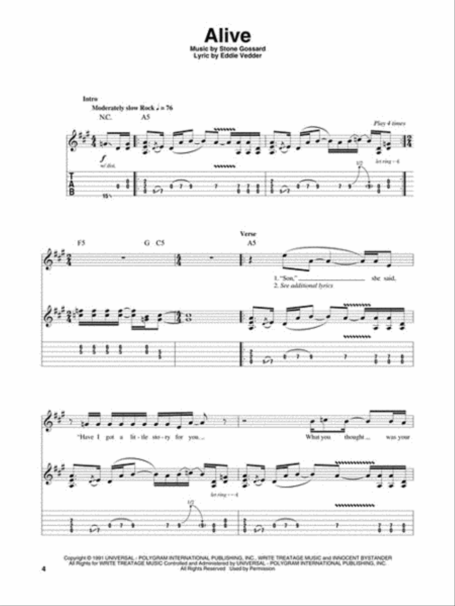 Alternative '90s Guitar Tablature scores gallery preview page 4