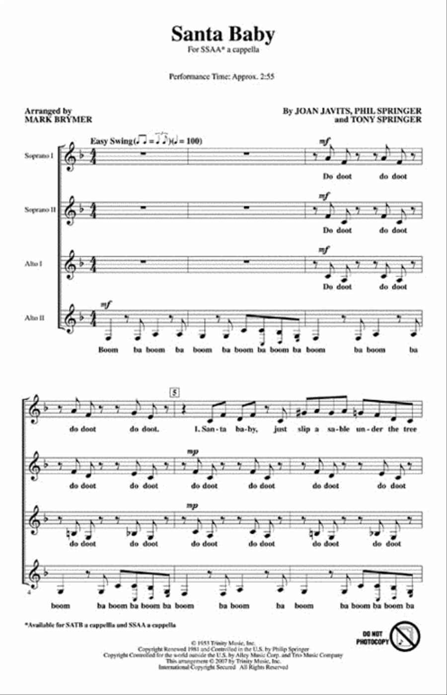 Santa Baby Santa Baby SSAA scores gallery preview page 2