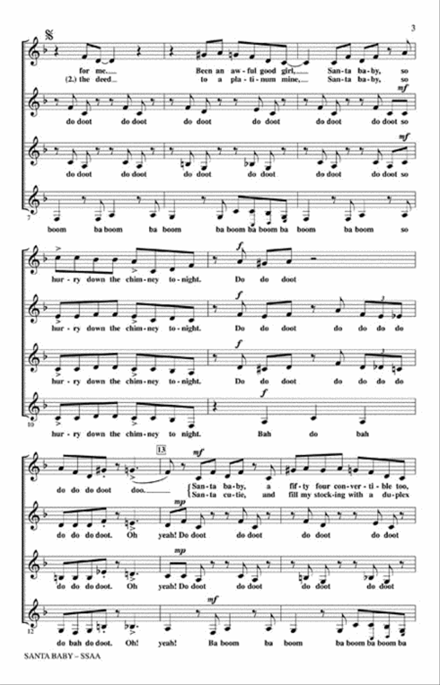 Santa Baby Santa Baby SSAA scores gallery preview page 3