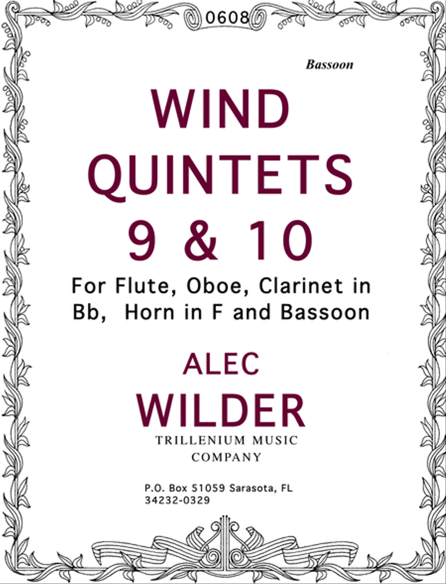 Wind Quintets 9 & 10 Woodwind Quintet scores gallery preview page 1