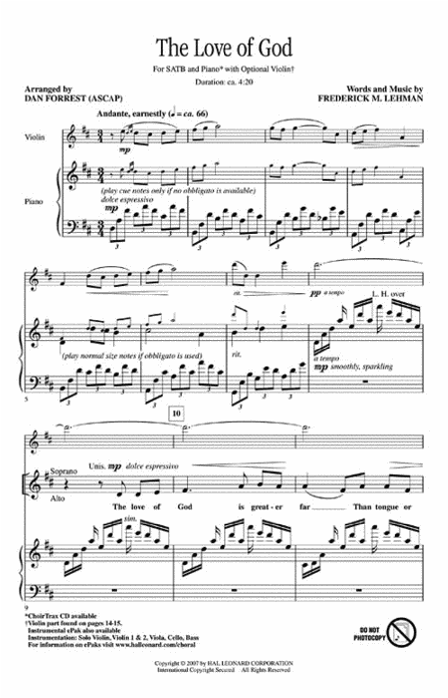The Love of God The Love of God 4-Part scores gallery preview page 2