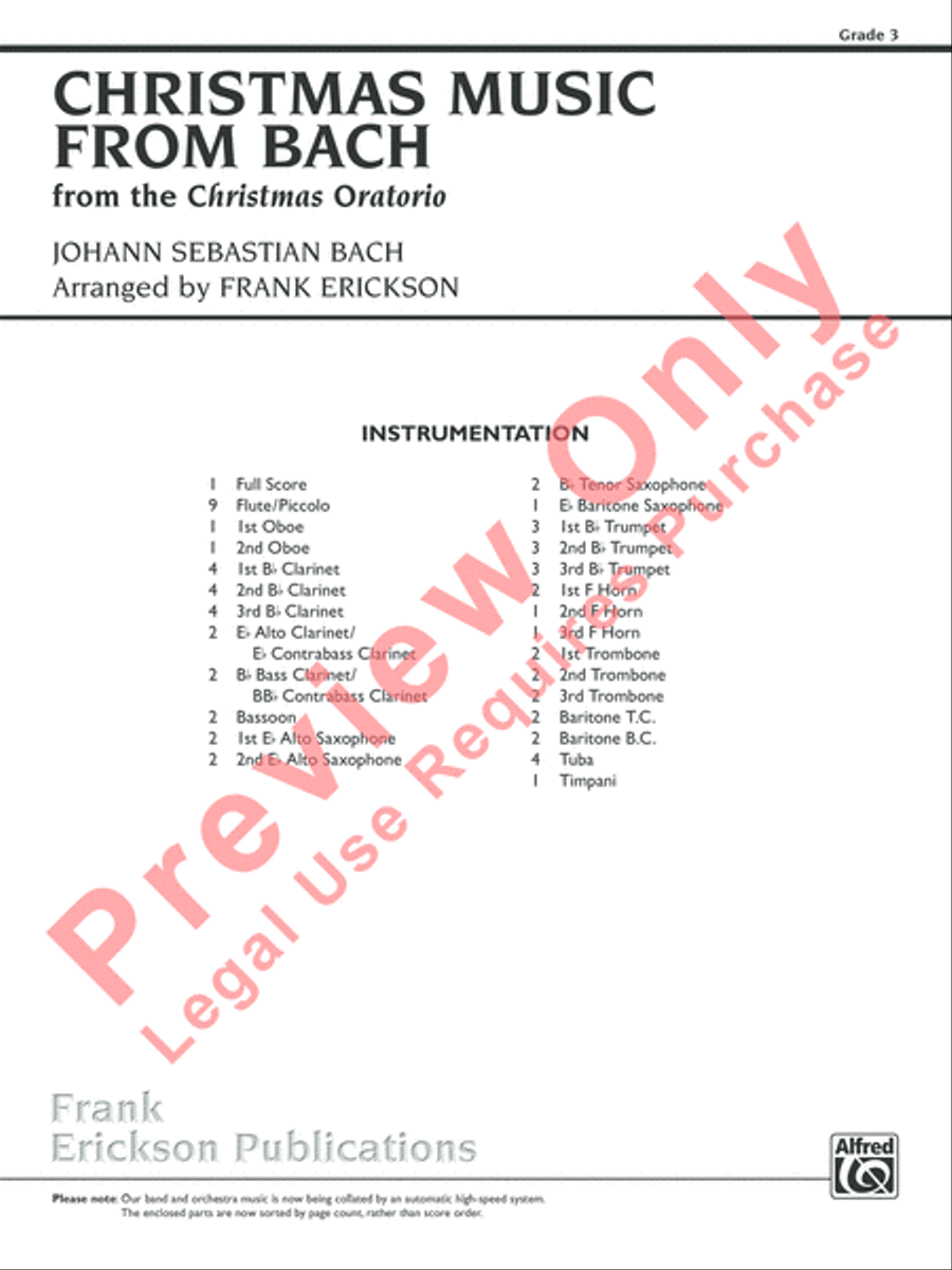 Christmas Music from Bach Concert Band scores gallery preview page 2