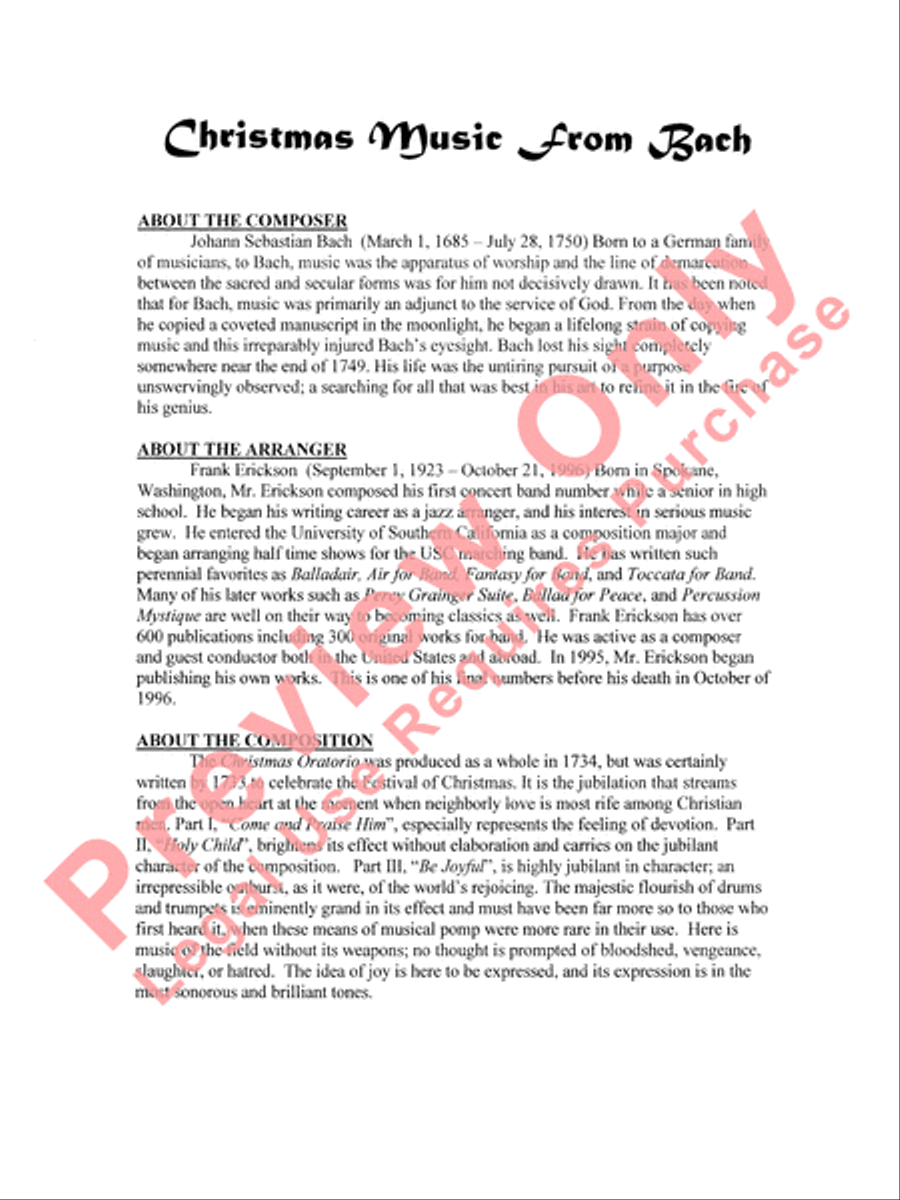 Christmas Music from Bach Concert Band scores gallery preview page 3