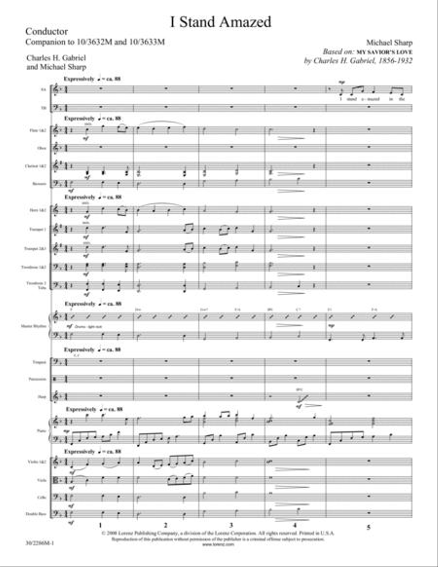 I Stand Amazed - Full Orchestral Score and Parts Choir scores gallery preview page 2
