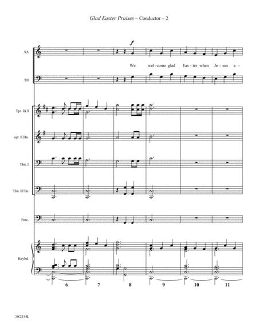 Glad Easter Praises - Brass and Percussion Score/Parts by Lloyd Larson Choir - Sheet Music page 2