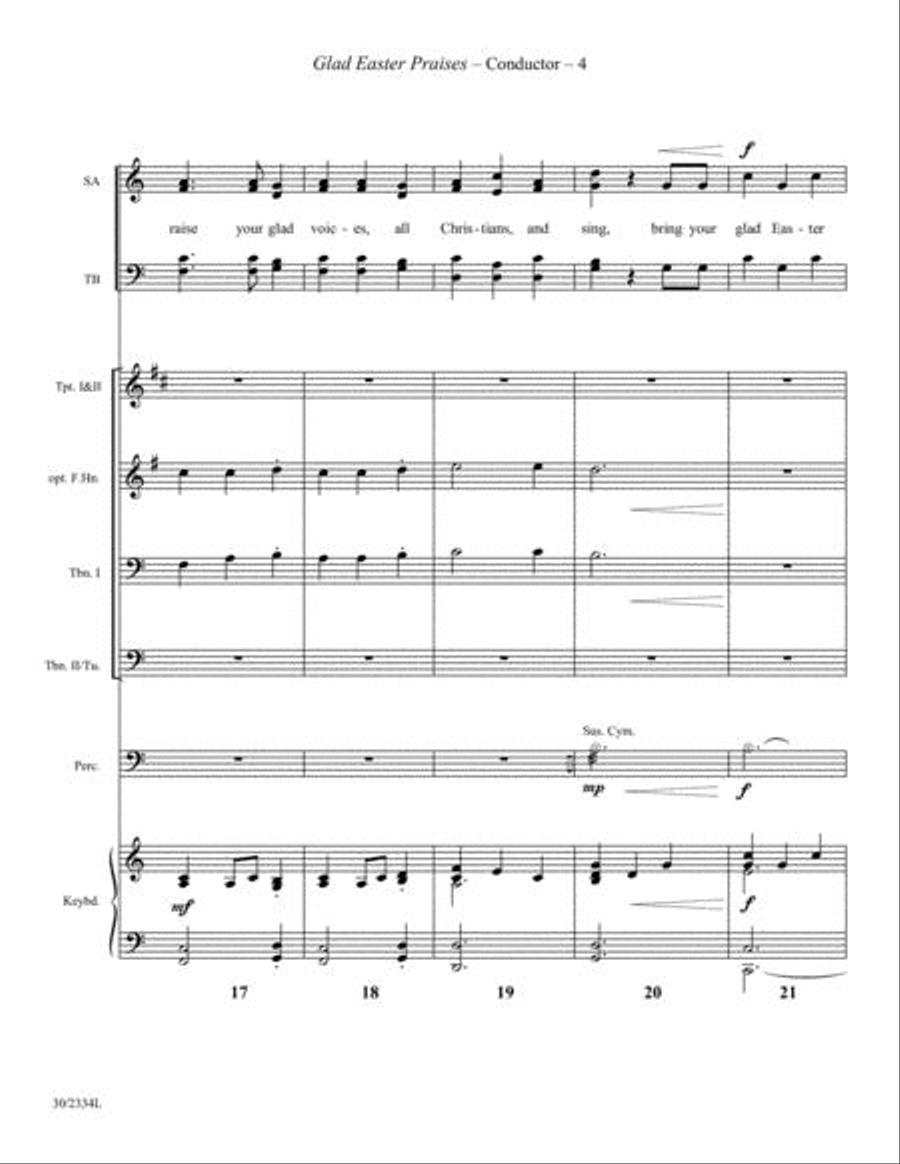 Glad Easter Praises - Brass and Percussion Score/Parts by Lloyd Larson Choir - Sheet Music page 4