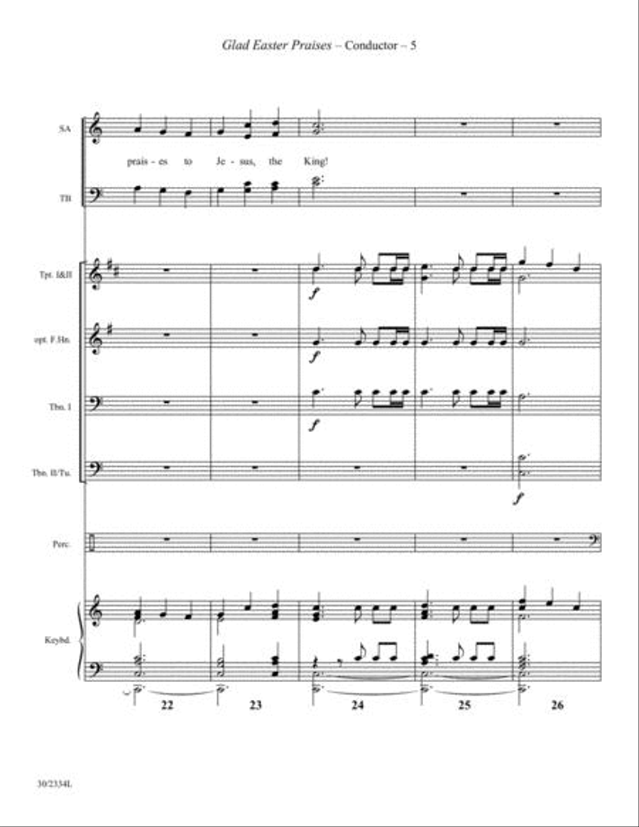 Glad Easter Praises - Brass and Percussion Score/Parts by Lloyd Larson Choir - Sheet Music page 5